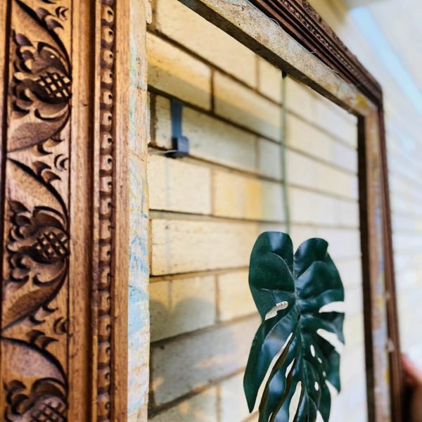 Plant with wood frame and brick hook